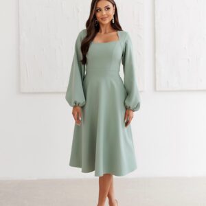 Mintové elegantní midi šaty MARAYA Velikost: XXXL