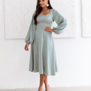 Mintové elegantní midi šaty NORALYN Velikost: XXXL