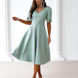 Mintové elegantní midi šaty ORLAYA Velikost: XXXL