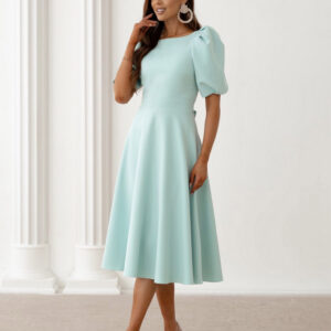 Mintové elegantní midi šaty VELIRA Velikost: XL