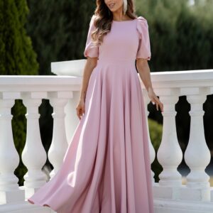 Starorůžové elegantní dlouhé šaty AVELIRA Velikost: XXXL