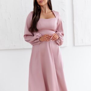 Starorůžové elegantní midi šaty MARAYA Velikost: XXXL