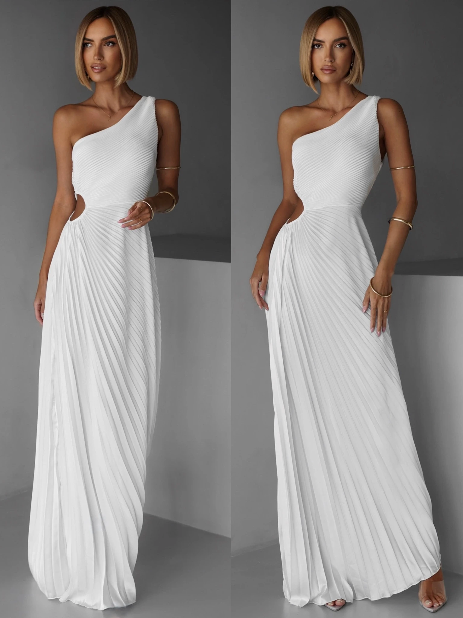 Bílé elegantní šaty SUNTILS Velikost: ONESIZE