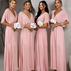 Starorůžové šifónové šaty PARFOMELLE pro družičky Velikost: ONESIZE