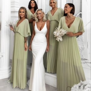 Světle zelené elegantní šaty PARFOMELLE pro družičky Velikost: ONESIZE